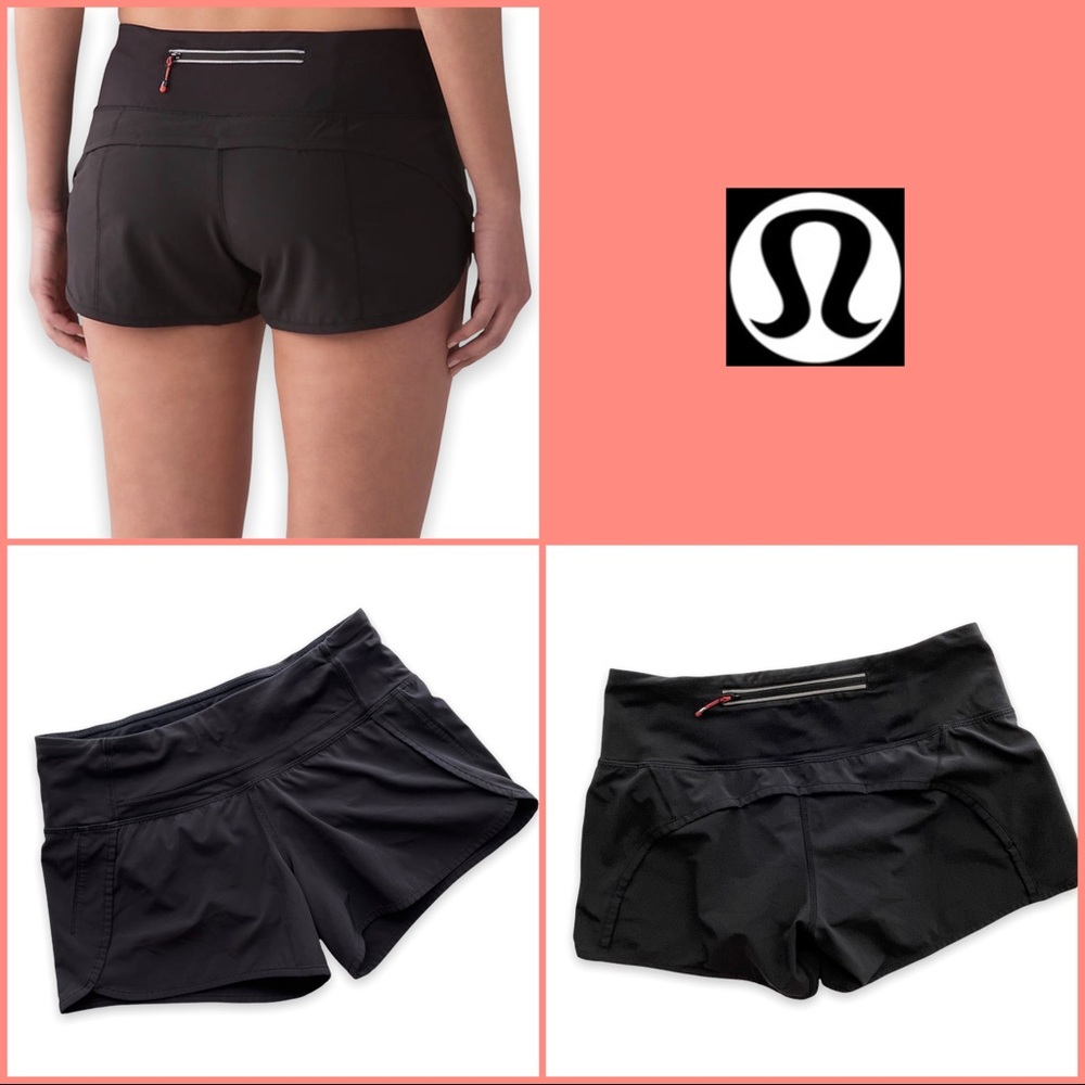 Lululemon Run Speed Short Block-it Pocket Black Size 4